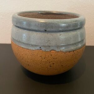 Handcrafted Ceramic Pot - Blue and Brown